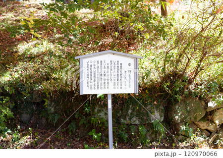 兵庫県三木市にある大谷山 大谿寺 伽耶院(だいけいじきゃらいん)境内にある中門の看板 兵庫県三木市にある大谷山 大谿寺 伽耶院(だいけいじきゃらいん)境内にある中門の看板 120970066
