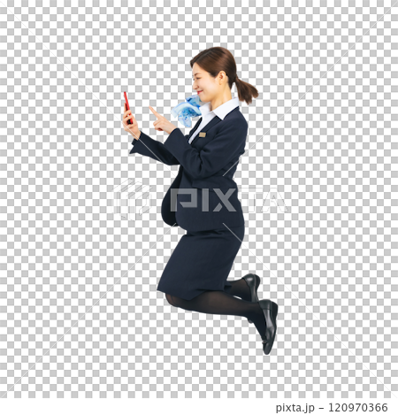 酒店業女性跳躍全身照 120970366