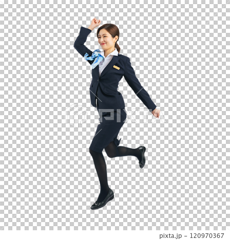酒店業女性跳躍全身照 120970367