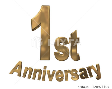 3DCG文字「1st Anniversary/1周年マークキラキラ」ゴールド,金 3DCG文字「1st Anniversary/1周年マークキラキラ」ゴールド,金 120971105