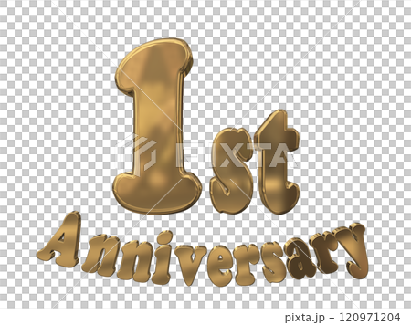 3DCG 人物「1st Anniversary/1st週年紀念標記閃光」金色、金色 120971204