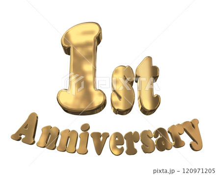 3DCG文字「1st Anniversary/1周年マークキラキラ」ゴールド,金 3DCG文字「1st Anniversary/1周年マークキラキラ」ゴールド,金 120971205
