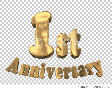 3DCG 人物「1st Anniversary/1st週年紀念標記閃光」金色、金色 3DCG 人物「1st Anniversary/1st週年紀念標記閃光」金色、金色 120971205