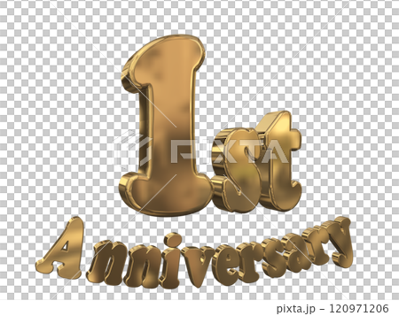 3DCG 人物「1st Anniversary/1st週年紀念標記閃光」金色、金色 120971206