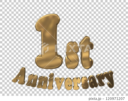 3DCG 人物「1st Anniversary/1st週年紀念標記閃光」金色、金色 3DCG 人物「1st Anniversary/1st週年紀念標記閃光」金色、金色 120971207