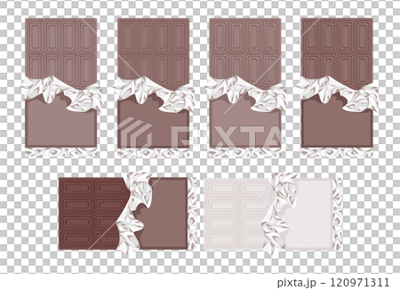 多種口味的巧克力包裝 多種口味的巧克力包裝 120971311