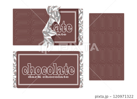 多種多様なフレーバーチョコのパッケージ 120971322