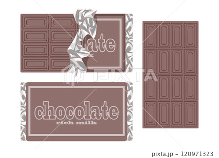 多種多様なフレーバーチョコのパッケージ 120971323