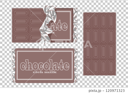 多種多様なフレーバーチョコのパッケージ 120971323