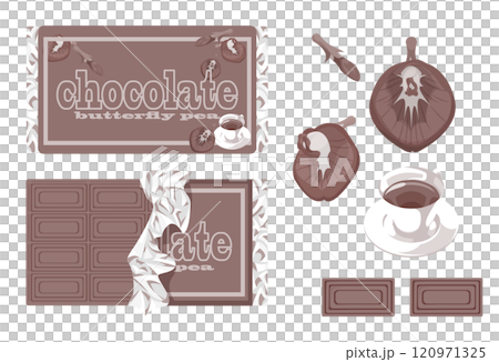 Packaging for a wide variety of flavored chocolates 120971325