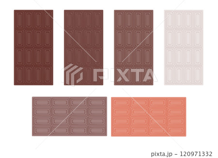 多種多様なフレーバーチョコのパッケージ 120971332