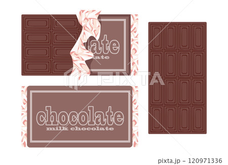 多種多様なフレーバーチョコのパッケージ 120971336
