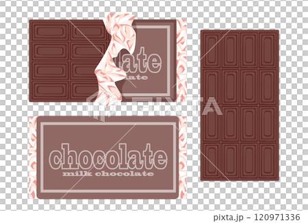 多種多様なフレーバーチョコのパッケージ 120971336