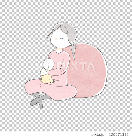 一個女人靠在墊子上休息 一個女人靠在墊子上休息 120971352