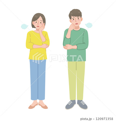 ため息をつく男女 120971358