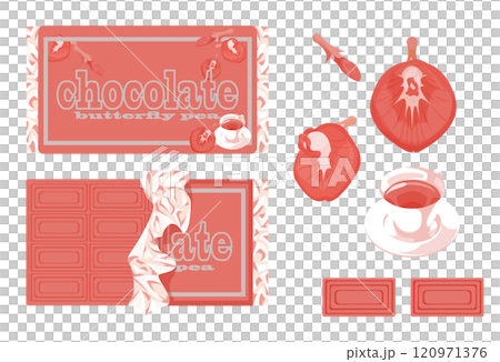 多種多様なフレーバーチョコのパッケージ 120971376