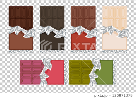 Packaging for a wide variety of flavored chocolates 120971379