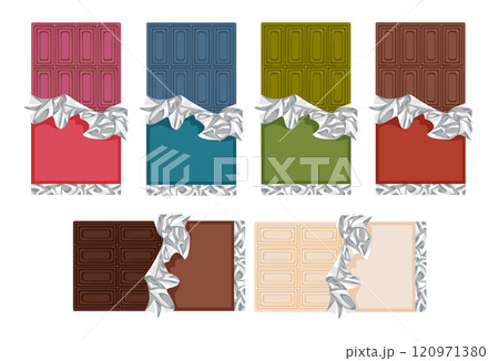 多種多様なフレーバーチョコのパッケージ 120971380