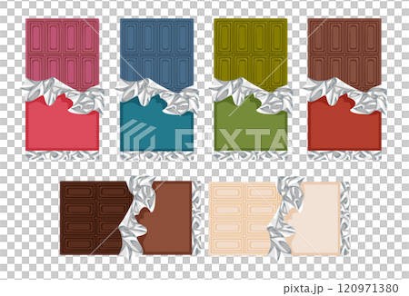 多種多様なフレーバーチョコのパッケージ 120971380