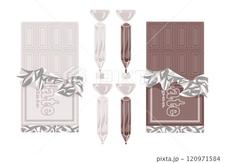 さまざまな板チョコとチョコペン さまざまな板チョコとチョコペン 120971584