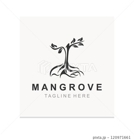 Mangrove tree logo nature design Abstract Minimalist Sign Symbol Environment template Mangrove tree logo nature design Abstract Minimalist Sign Symbol Environment template 120971661