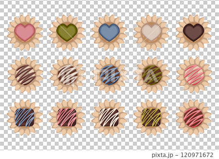 各種設計的經典西式甜點套裝 120971672