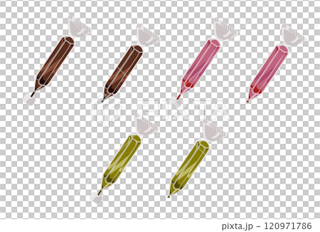 Chocolate pens with a wide variety of flavors 120971786