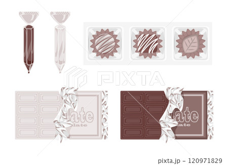 多種多様なチョコギフトのバリエーション素材 120971829