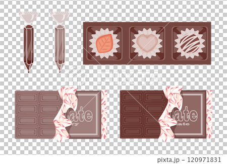 多種多様なチョコギフトのバリエーション素材 多種多様なチョコギフトのバリエーション素材 120971831
