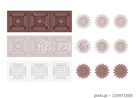 チョコ用包装紙と容器のイラスト 120971888