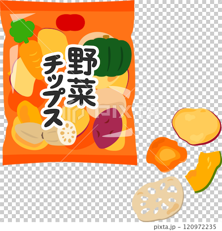 袋入りの野菜チップス 120972235