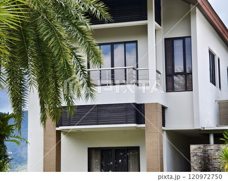 Detailed view of windows, doors and balconies of city buildings Detailed view of windows, doors and balconies of city buildings 120972750