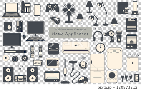 Simple home appliance icon set Simple home appliance icon set 120973212