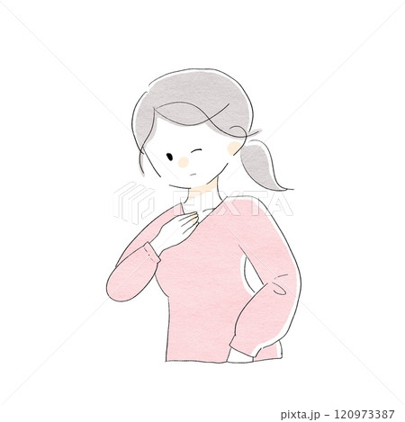 苦しそうな女性 苦しそうな女性 120973387