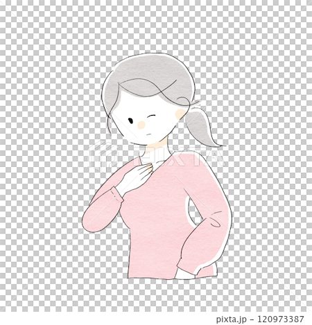 苦しそうな女性 苦しそうな女性 120973387