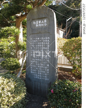 鎌倉市の扇ガ谷にある扇谷上杉管領屋敷迹の碑(扇谷上杉管領屋敷跡) 鎌倉市の扇ガ谷にある扇谷上杉管領屋敷迹の碑(扇谷上杉管領屋敷跡) 120973537