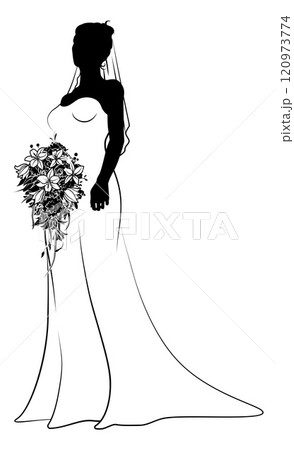 Bride Bridal Wedding Dress Silhouette Woman Design 120973774