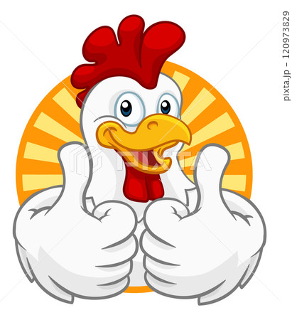 Chicken Cartoon Rooster Cockerel Character 120973829