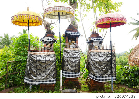 shrine of the household god is a belief in Hinduism on the Bali Island of Indonesia. religion and culture in Asian 120974338