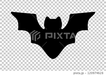 Simple flying black bat silhouette illustration material 120974628