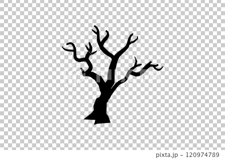 Crooked tree silhouette illustration material Crooked tree silhouette illustration material 120974789
