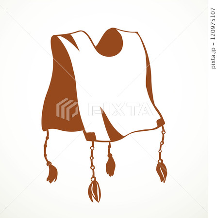 Vector drawing. Jewish clothing tzitzit 120975107