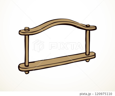 Vector drawing. Old wooden yoke Vector drawing. Old wooden yoke 120975110