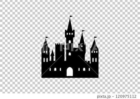 簡單的城堡剪影插畫素材 120975112