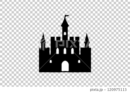 簡單的城堡剪影插畫素材 120975113