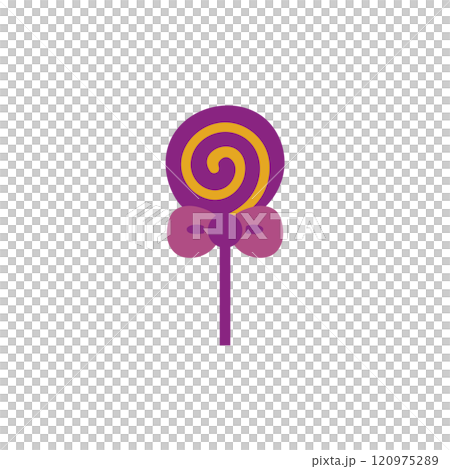 シンプルな棒付きキャンディのイラスト シンプルな棒付きキャンディのイラスト 120975289