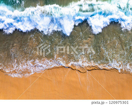 Amazing sea surface in summer season background,Nature waves sea beach background 120975301