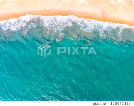 Amazing sea surface in summer season background,Nature waves sea beach background 120975312