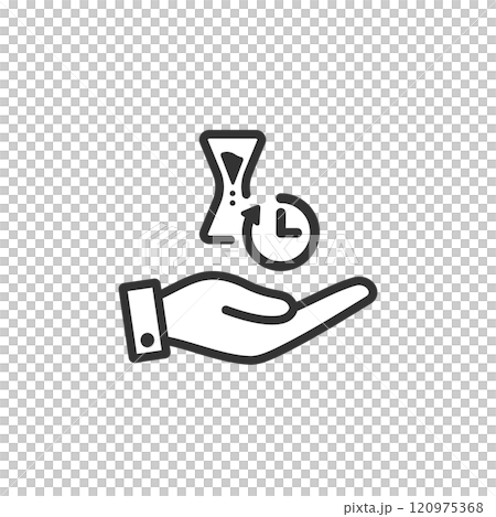 Time Performance (Taipa) Palm Vector Icon (Line Drawing, Black and White) 120975368