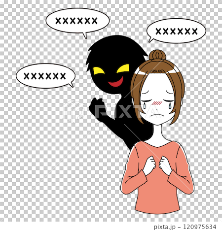 危険な話をする悪人と女性の素材 120975634